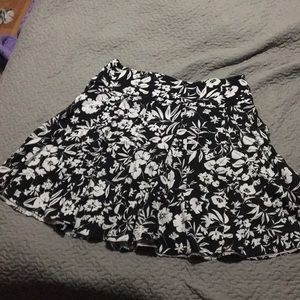 Black and White floral skirt